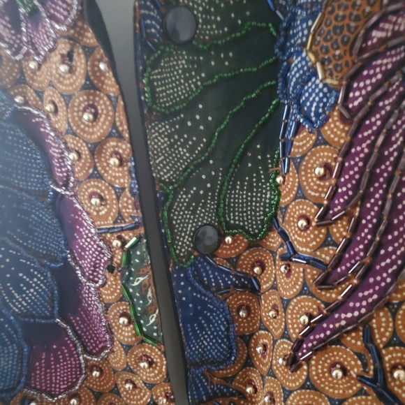 Vintage Beaded Vest 90's Style Size Medium - Picture 8 of 11